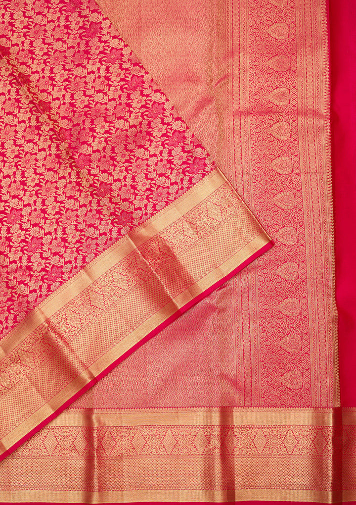 Rani Pink Zariwork (Gold) Silk Silk_Saree