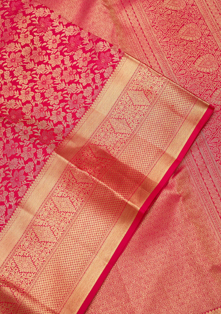 Rani Pink Zariwork (Gold) Silk Silk_Saree