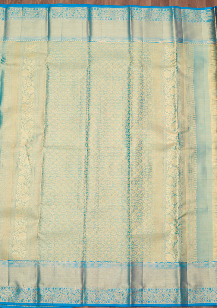 Blue Zariwork (Gold) Silk Silk_Saree