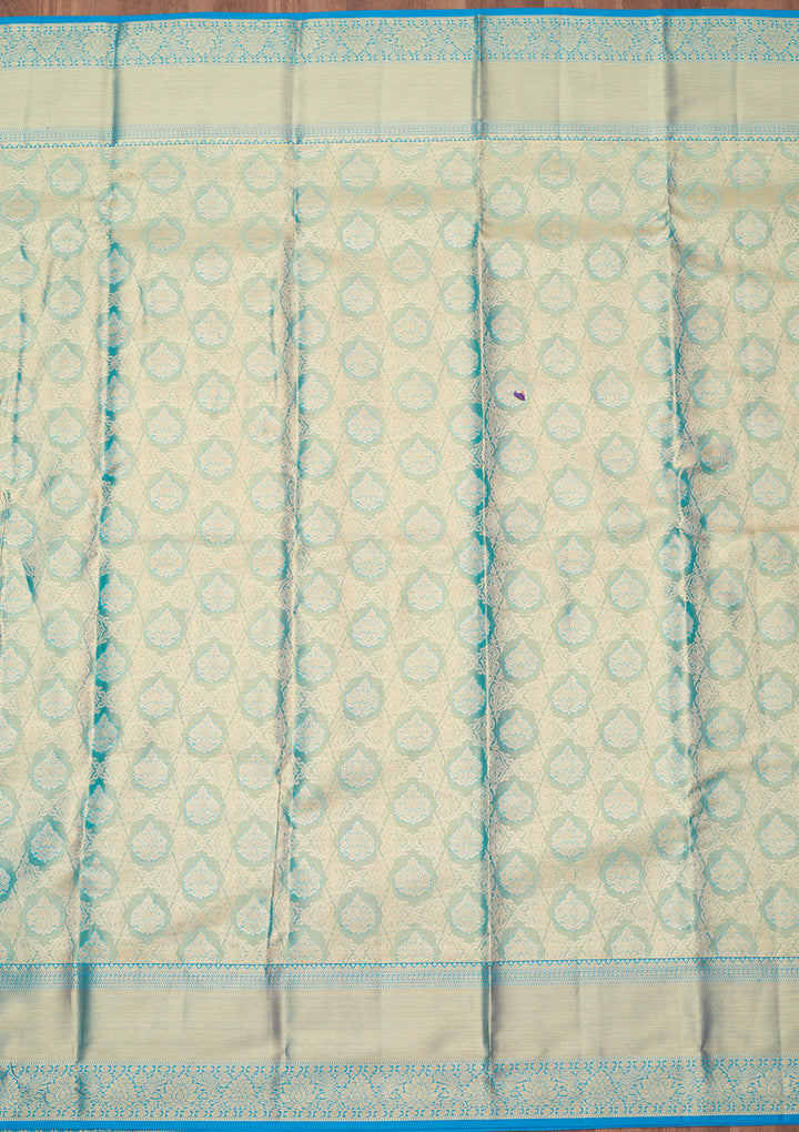 Blue Zariwork (Gold) Silk Silk_Saree