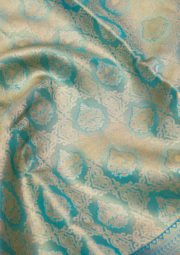 Blue Zariwork (Gold) Silk Silk_Saree