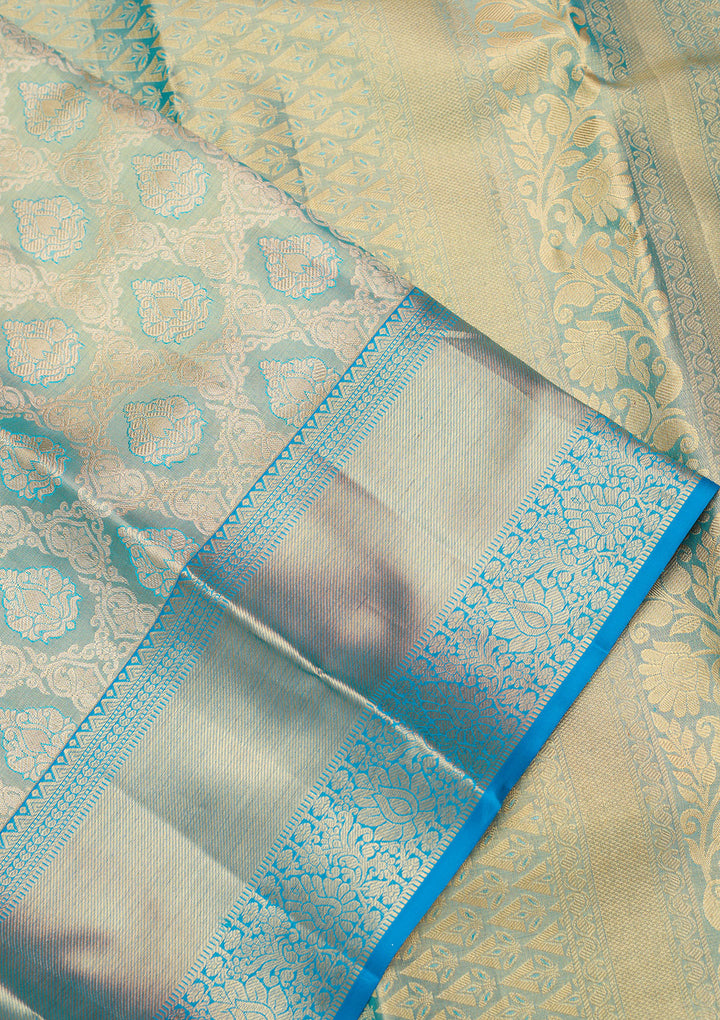 Blue Zariwork (Gold) Silk Silk_Saree