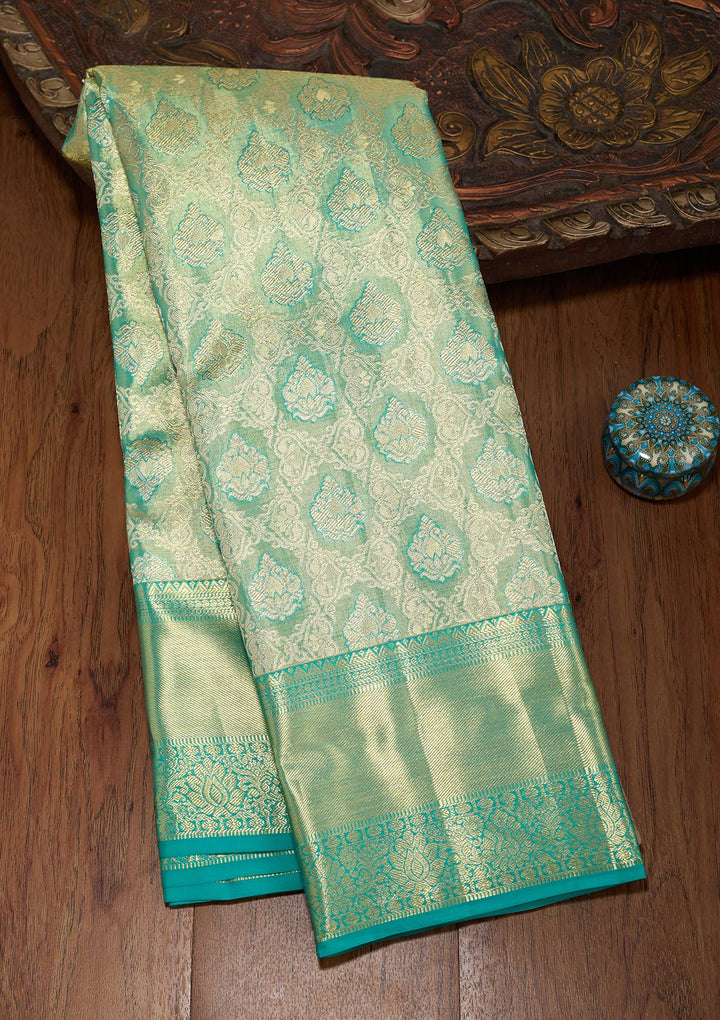 Rama Green Zariwork (Gold) Silk Silk_Saree