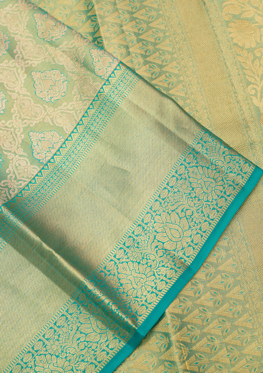 Rama Green Zariwork (Gold) Silk Silk_Saree