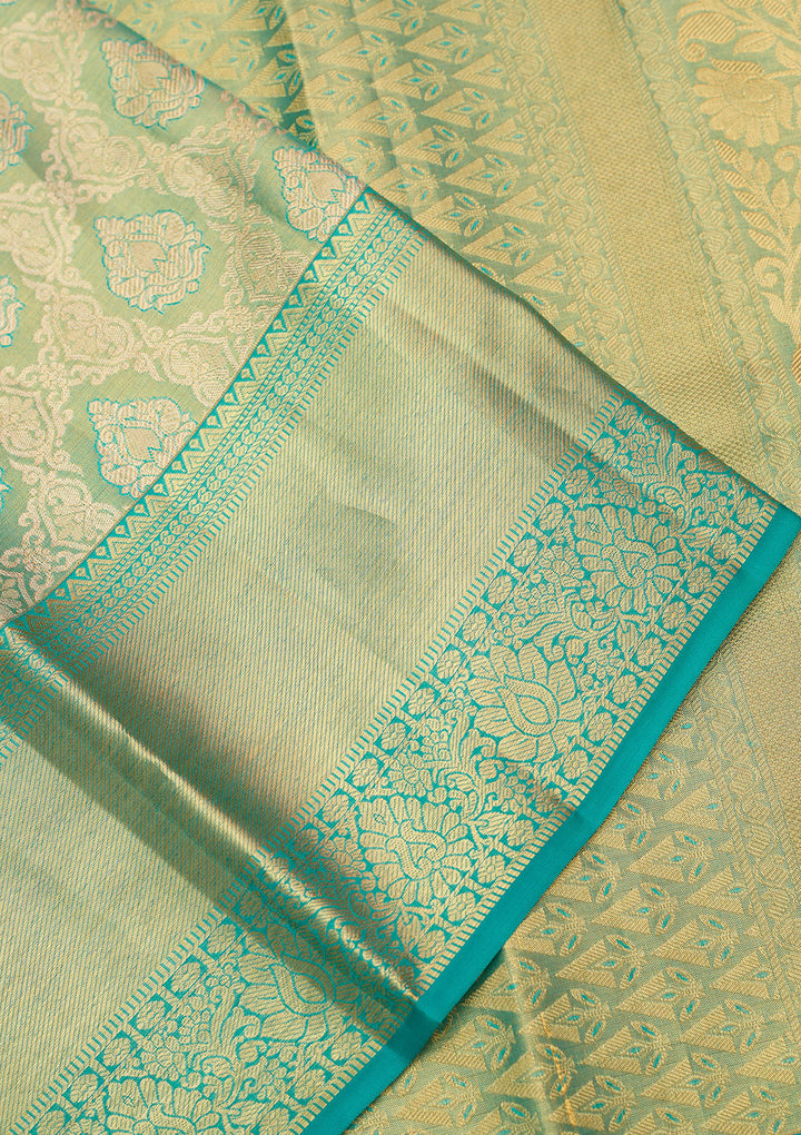 Rama Green Zariwork (Gold) Silk Silk_Saree