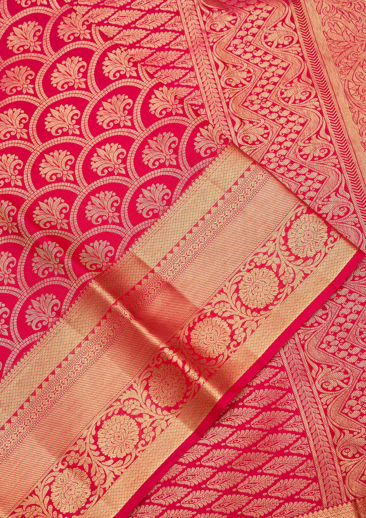 Rani Pink Zariwork (Gold) Silk Silk_Saree
