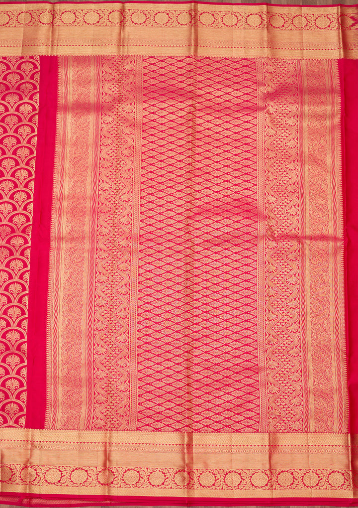 Rani Pink Zariwork (Gold) Silk Silk_Saree