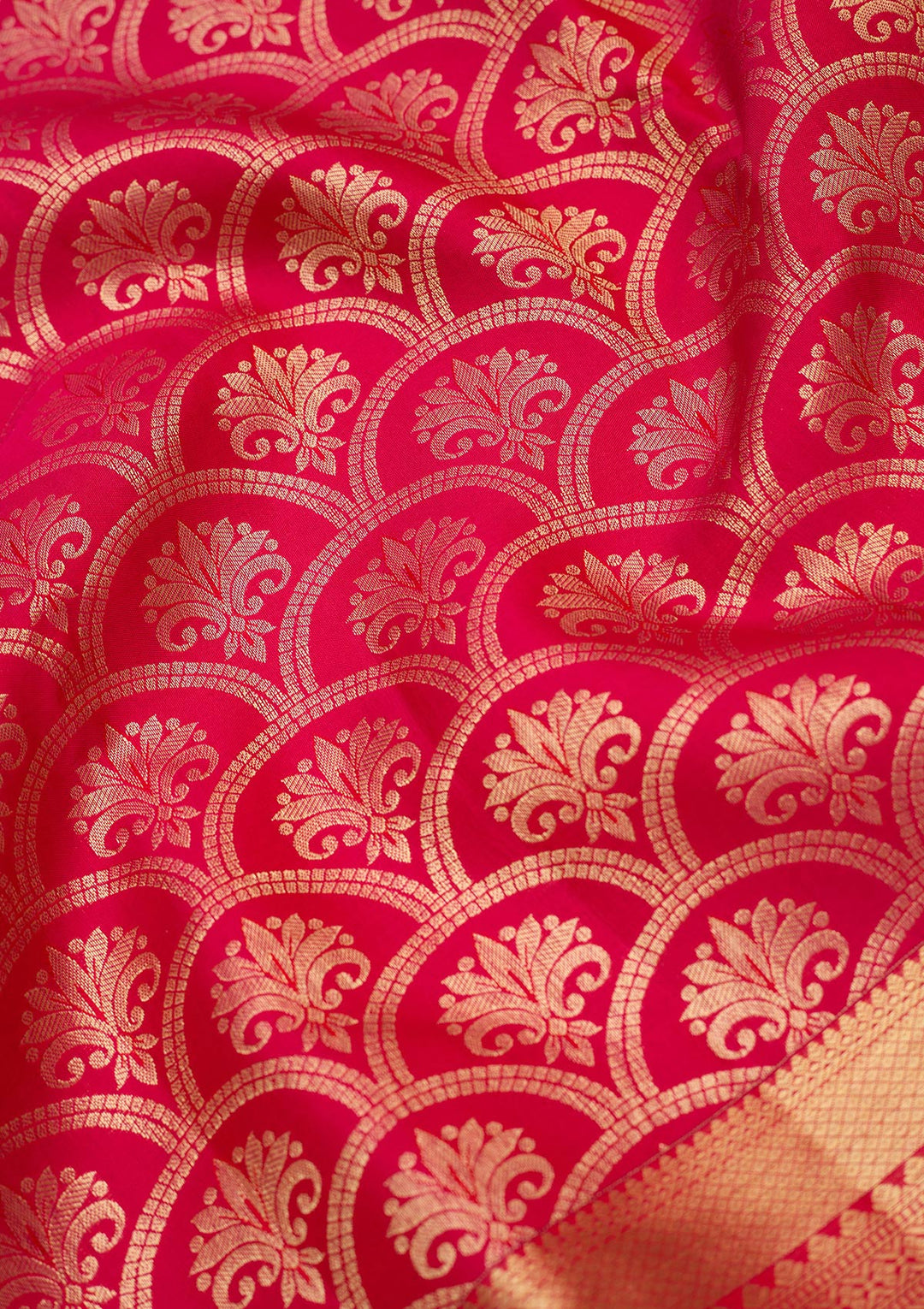 Rani Pink Zariwork (Gold) Silk Silk_Saree
