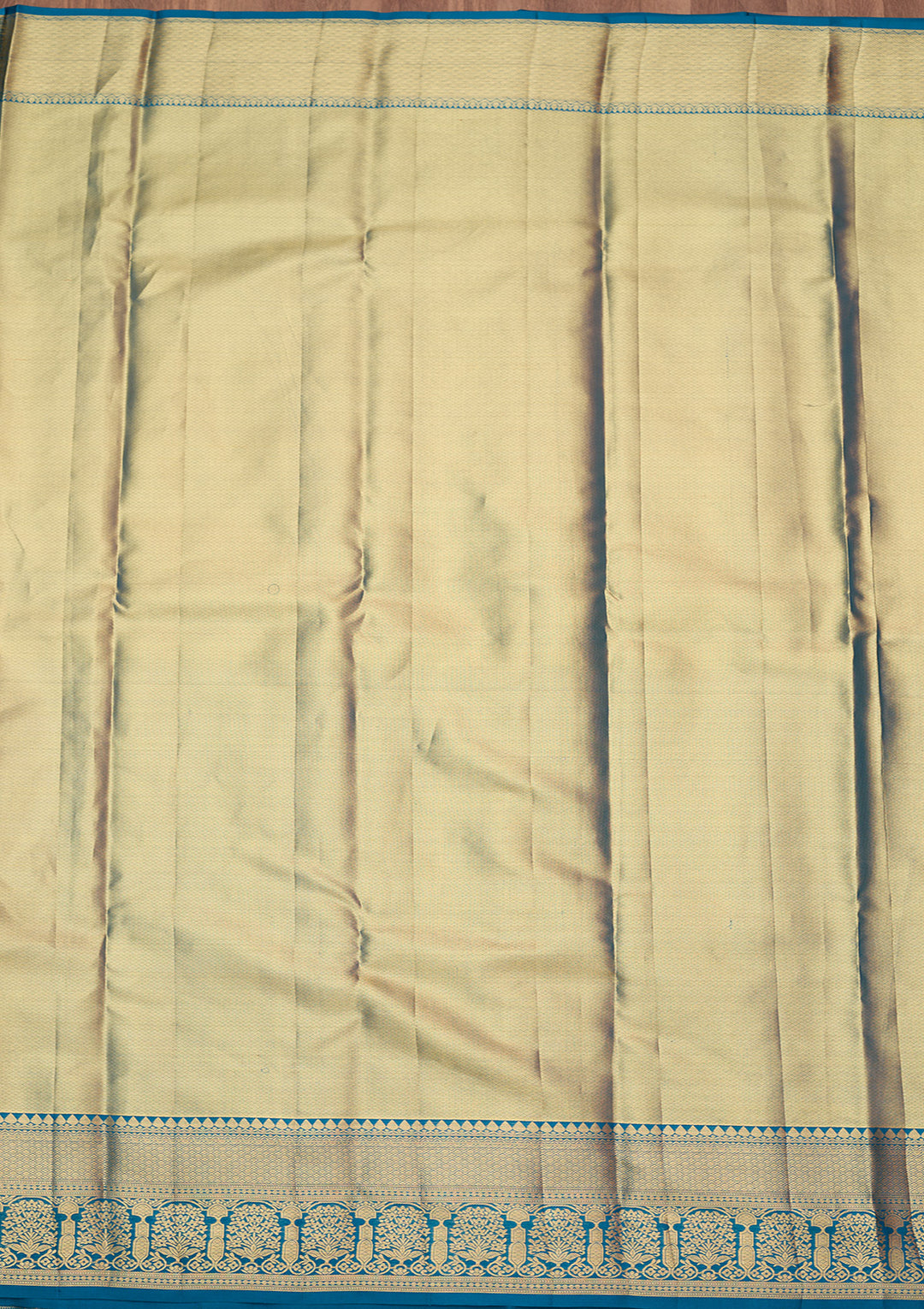 Peacock Blue Zariwork (Gold) Silk Silk_Saree