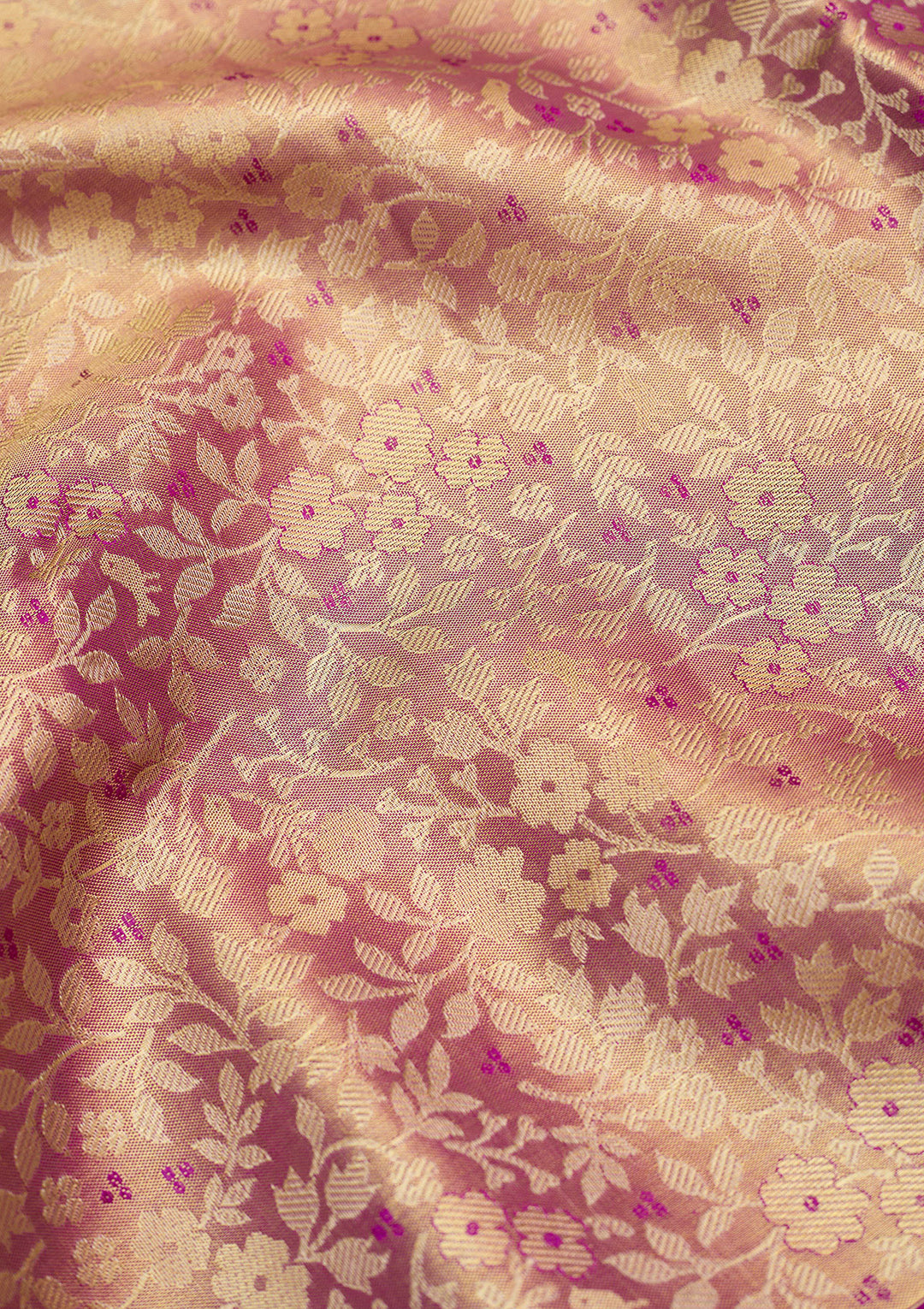 Magenta Pink Zariwork (Gold) Silk Silk_Saree