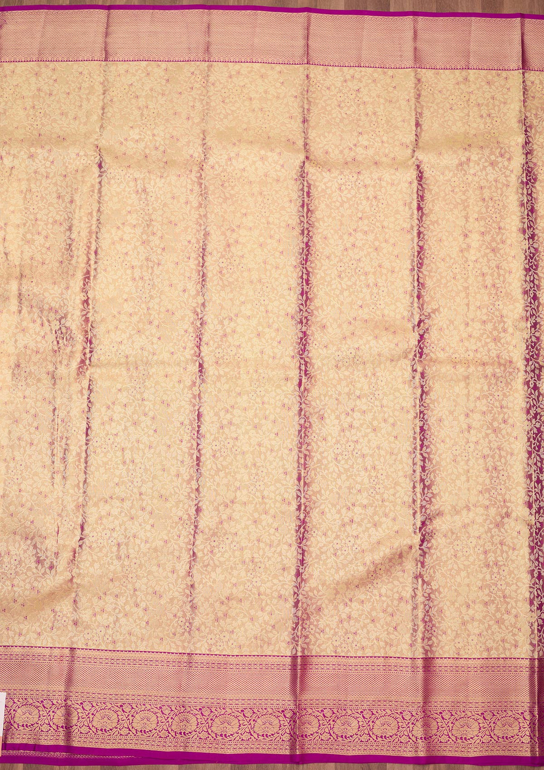 Magenta Pink Zariwork (Gold) Silk Silk_Saree