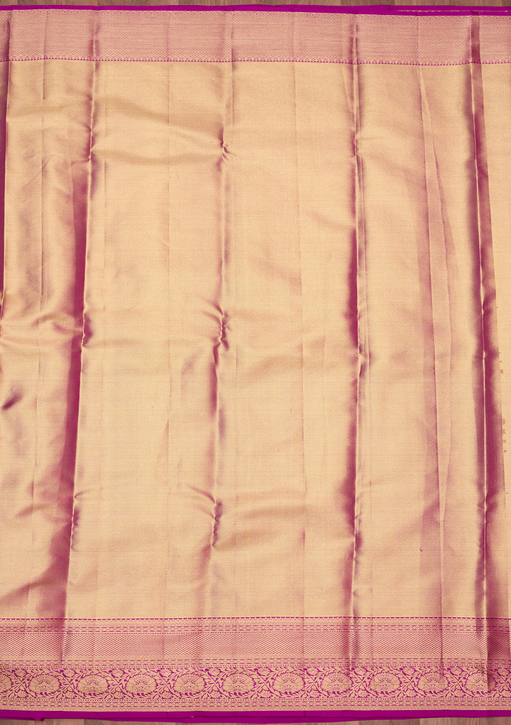 Magenta Pink Zariwork (Gold) Silk Silk_Saree