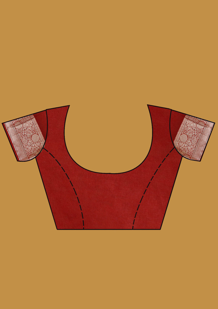 Maroon Zariwork (Gold) Silk Silk Saree