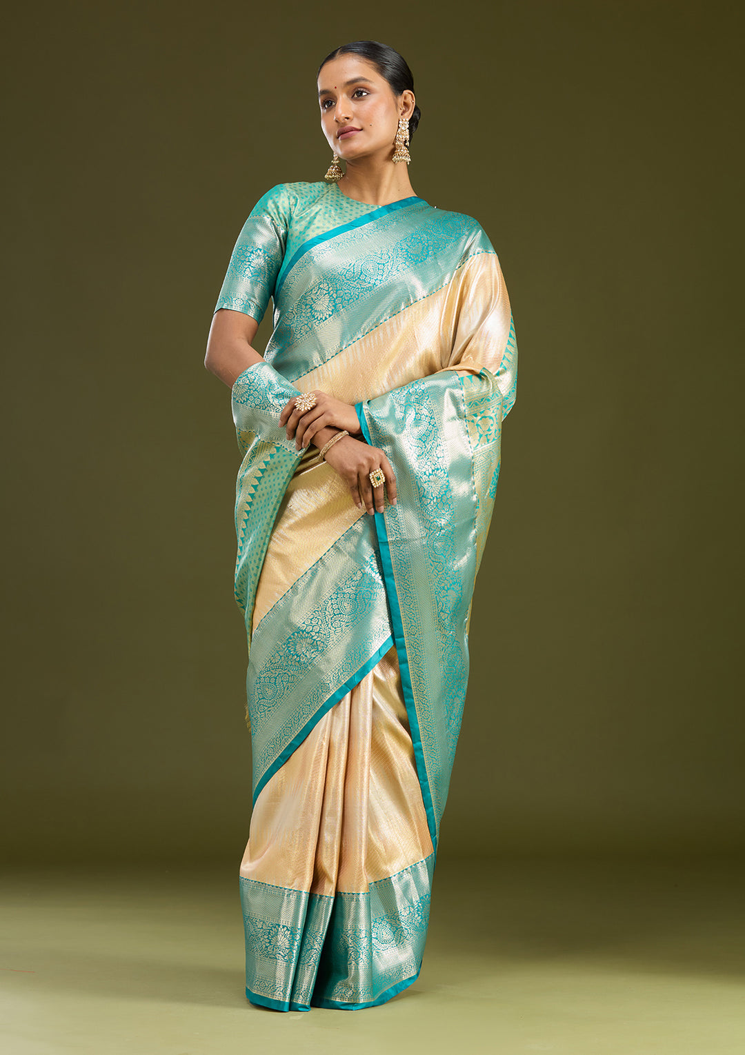 Gold Zariwork (Gold) Silk Silk Saree
