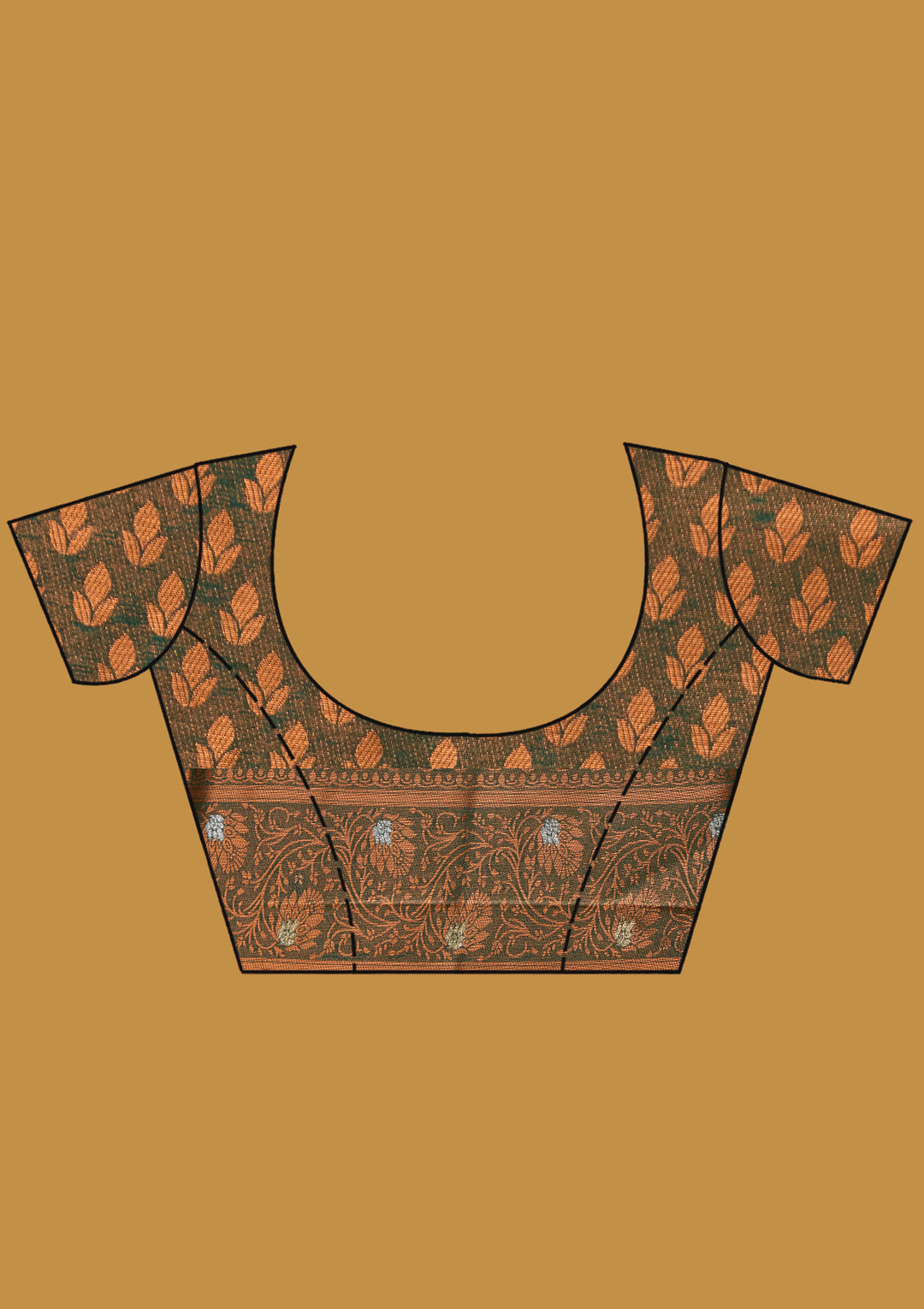 Mehendi Zariwork (Silver) Silk Silk Saree