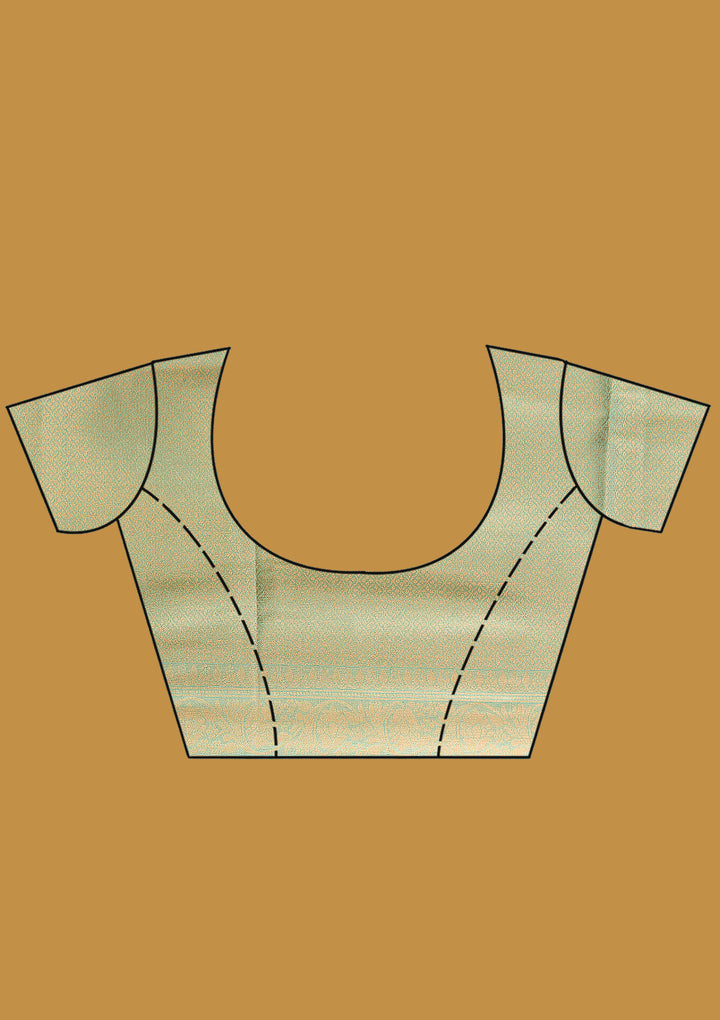 Sea Green Zariwork (Gold) Silk Silk Saree