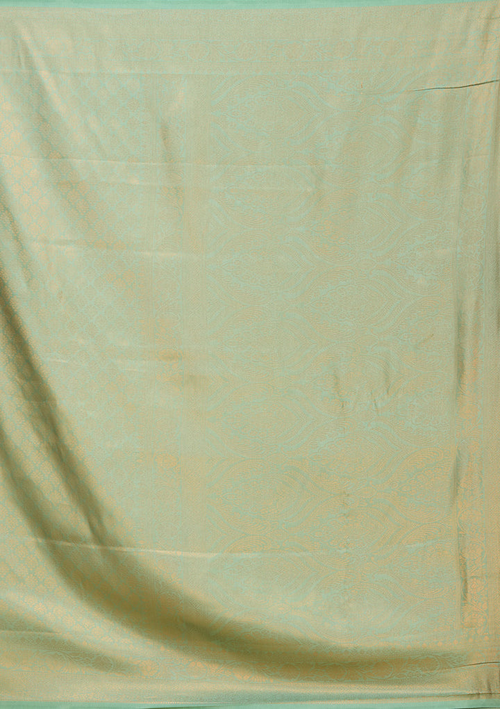 Sea Green Zariwork (Gold) Silk Silk Saree