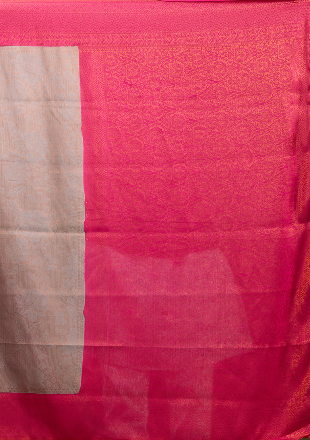 Light Grey Zariwork (Gold) Silk Saree