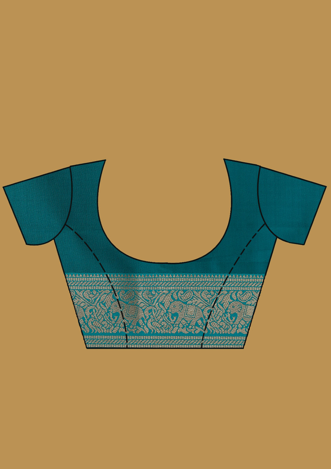 Navy Blue Zariwork (Gold) Silk Silk Saree