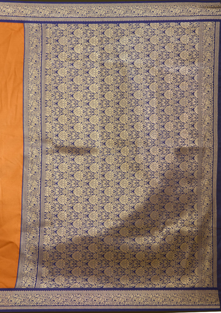 Rust Zariwork (Gold) Silk Silk Saree