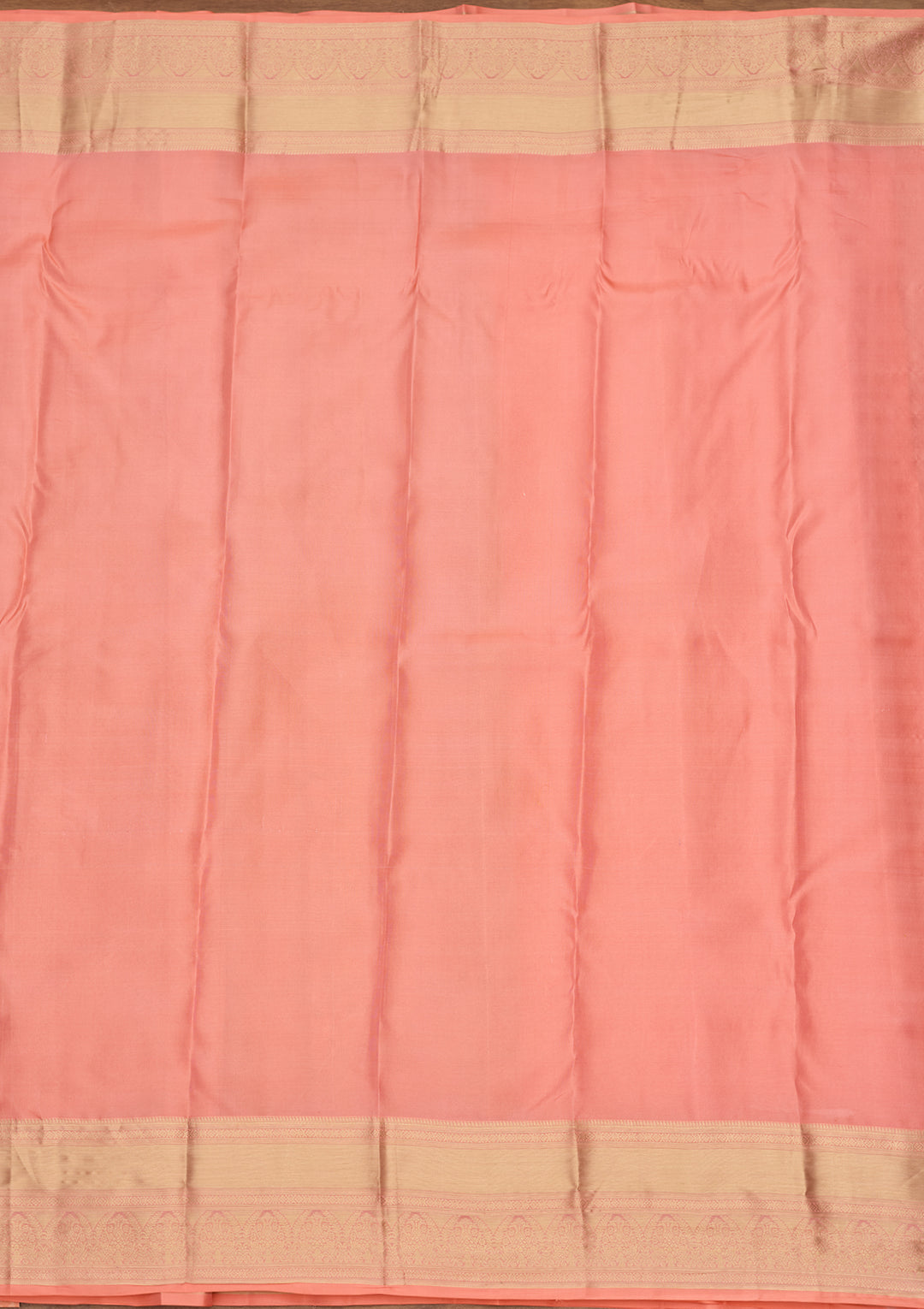 Peach Zariwork (Gold) Silk Silk Saree