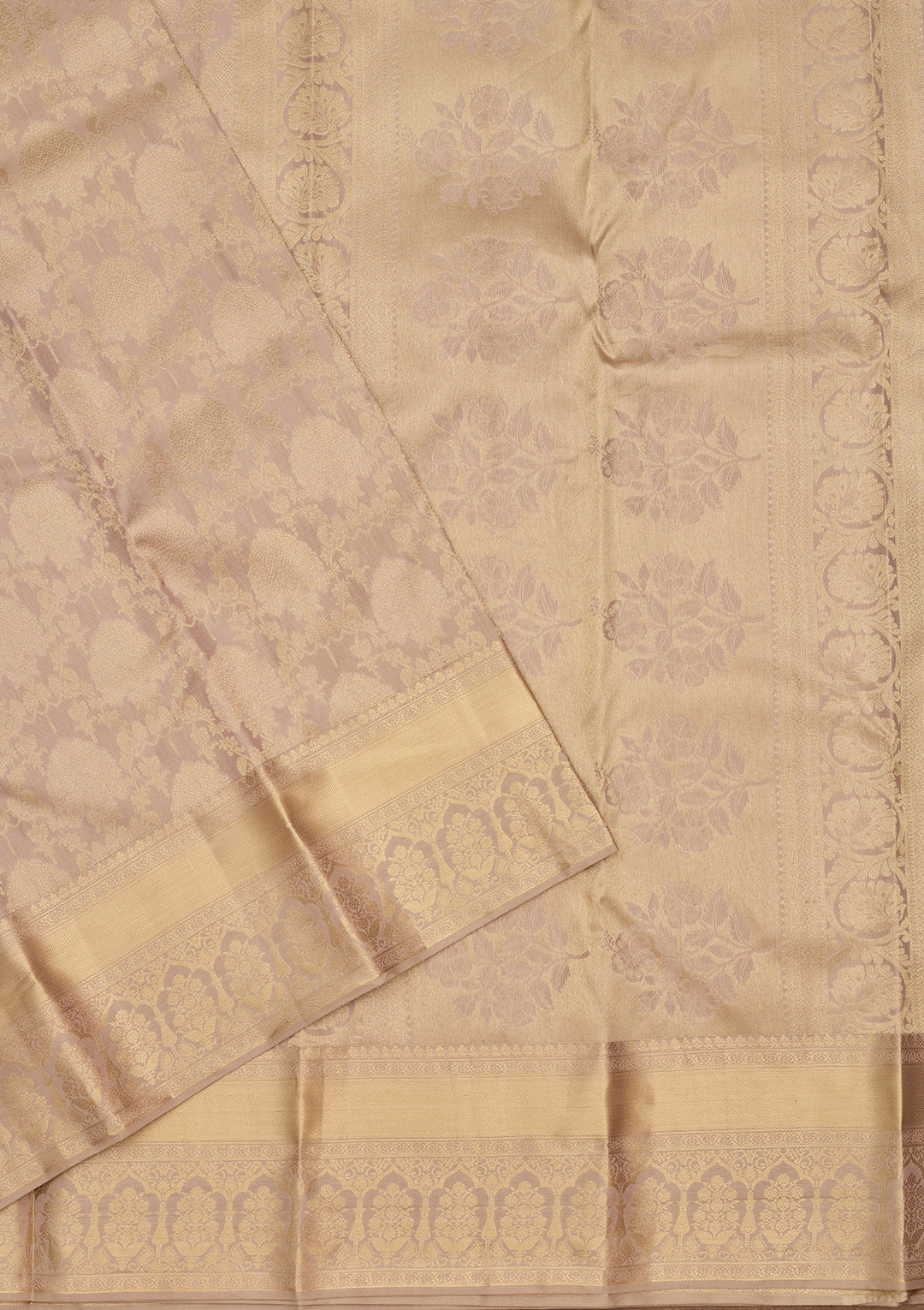 Mauve Zariwork (Gold) Silk Silk Saree