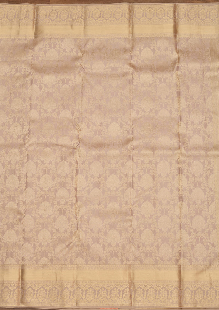 Mauve Zariwork (Gold) Silk Silk Saree