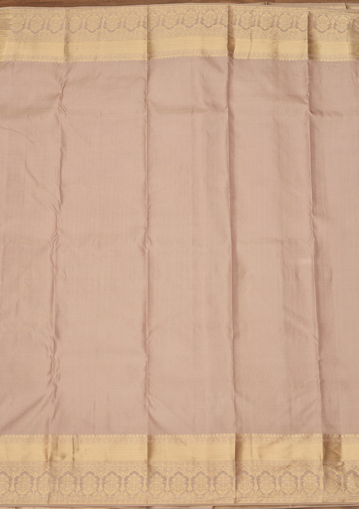 Mauve Zariwork (Gold) Silk Silk Saree