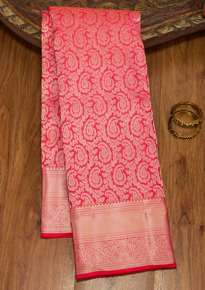 Rani Pink Zariwork (Gold) Silk Saree