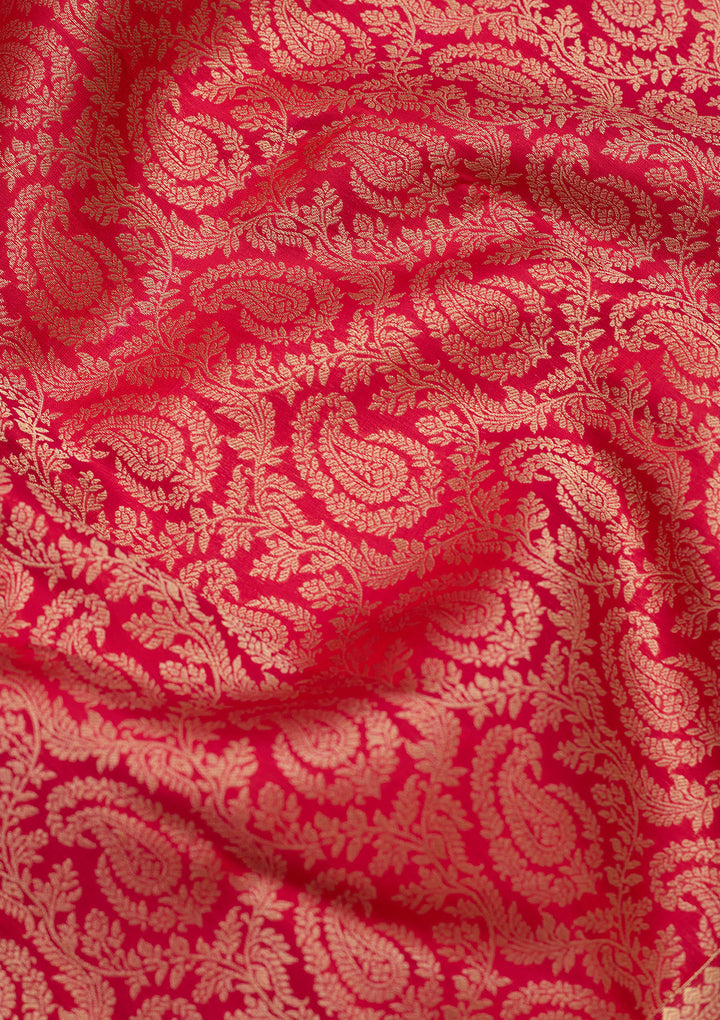 Rani Pink Zariwork (Gold) Silk Saree