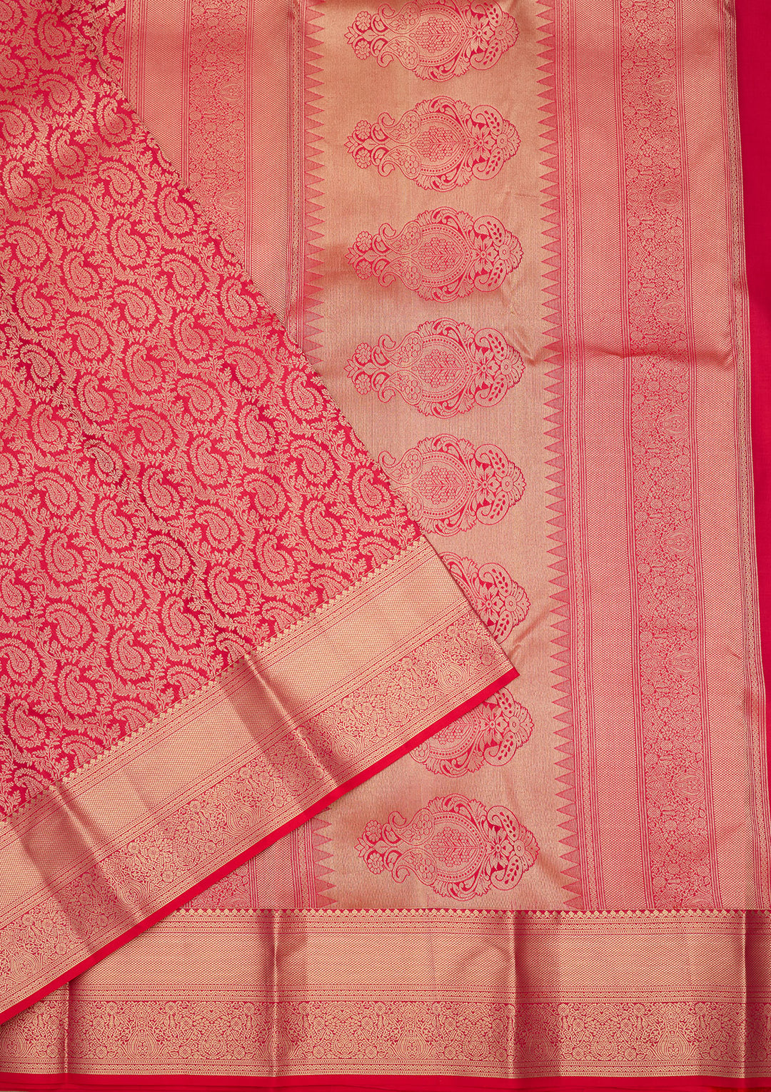 Rani Pink Zariwork (Gold) Silk Saree