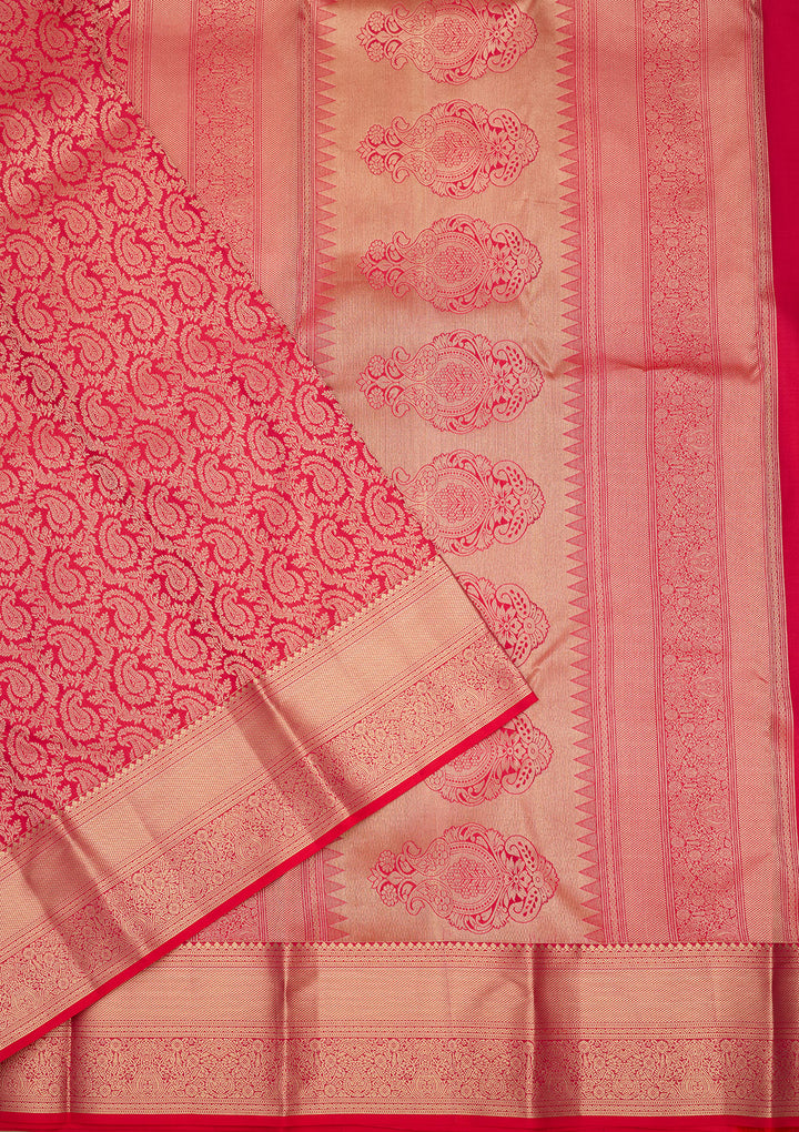 Rani Pink Zariwork (Gold) Silk Saree