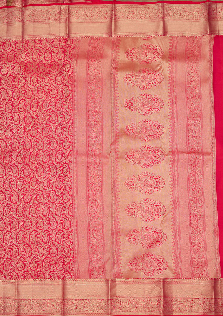 Rani Pink Zariwork (Gold) Silk Saree