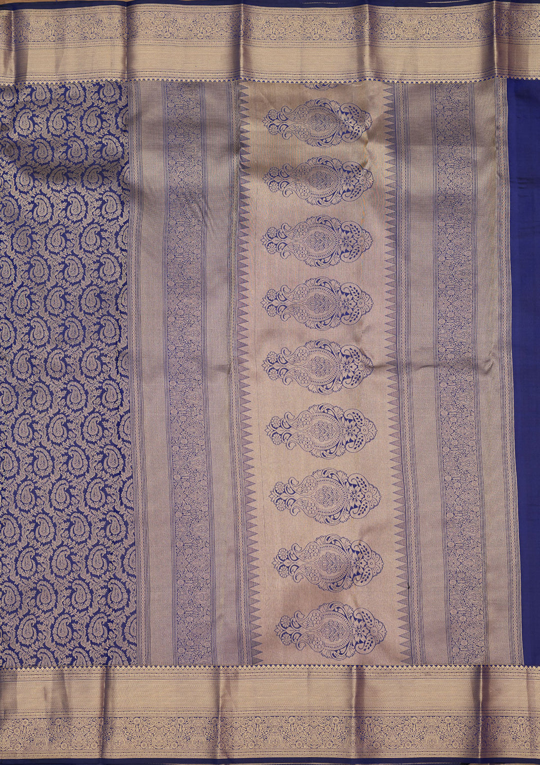 Royal Blue Zariwork (Gold) Silk Saree