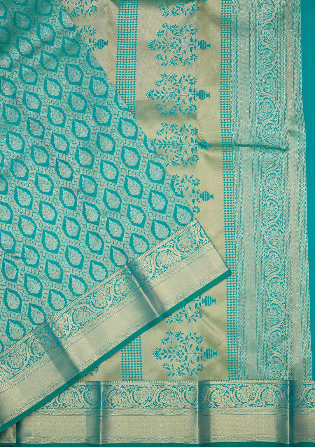 Rama Green Zariwork (Gold) Silk Silk Saree