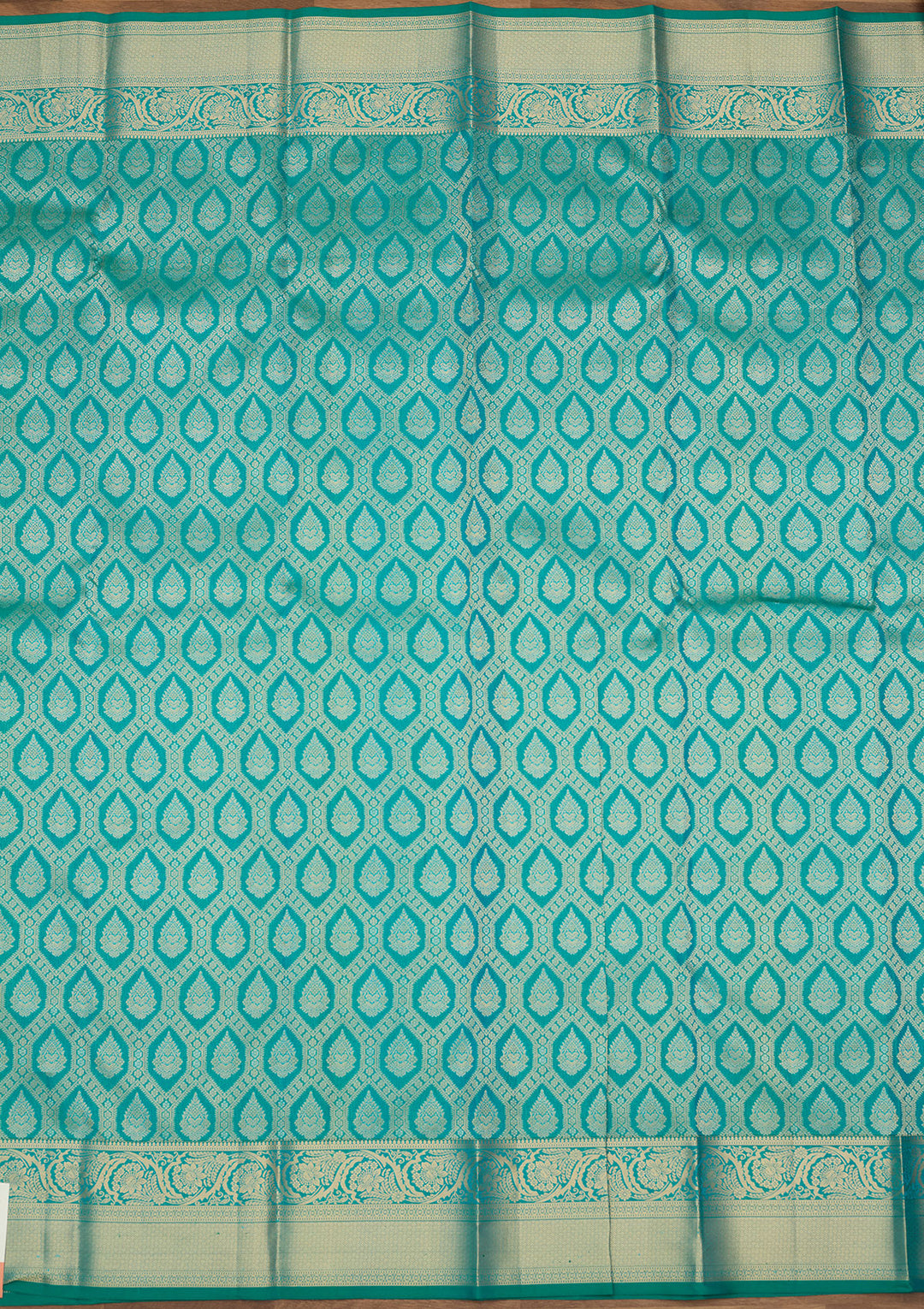 Rama Green Zariwork (Gold) Silk Silk Saree