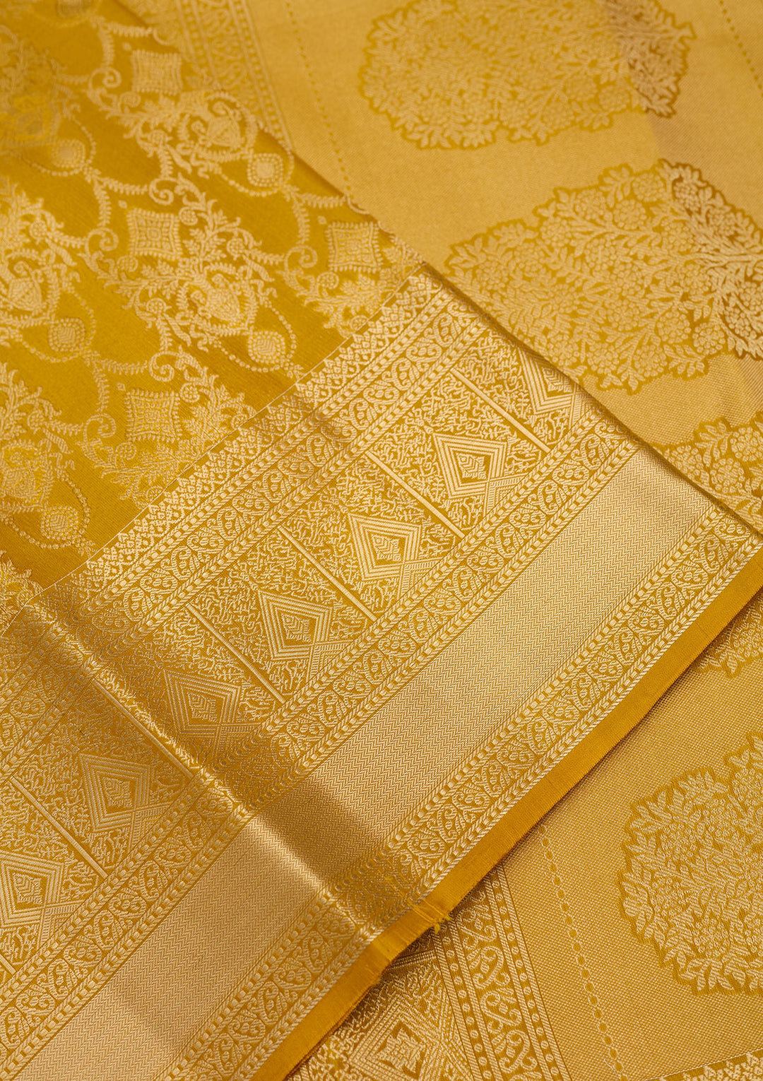 Mustard Zariwork (Gold) Silk Saree