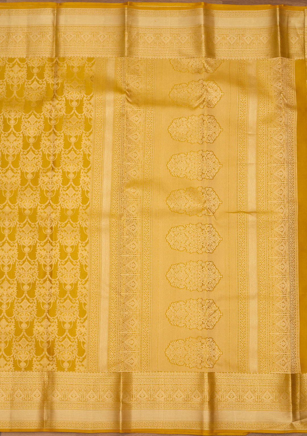 Mustard Zariwork (Gold) Silk Saree