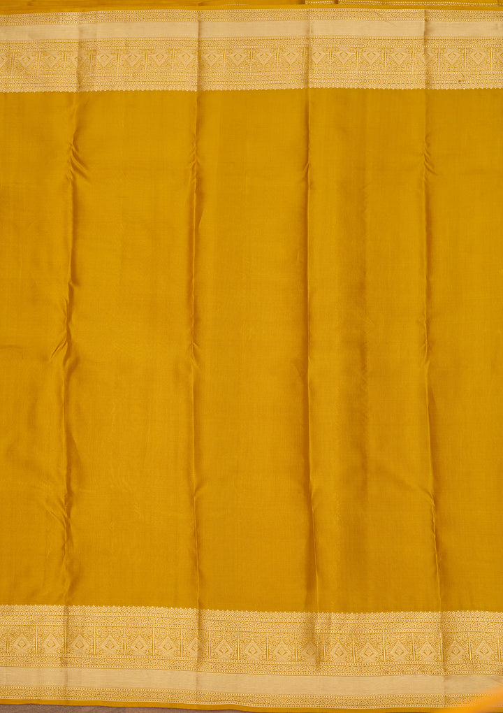 Mustard Zariwork (Gold) Silk Saree