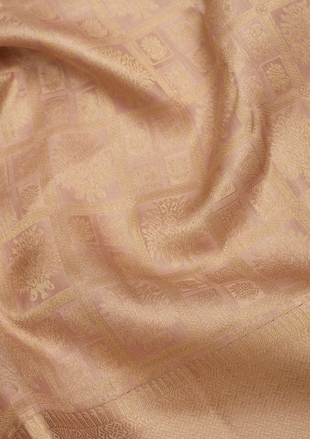 Light Grey Zariwork (Gold) Silk Saree