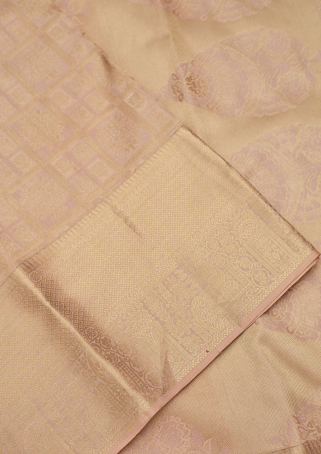 Light Grey Zariwork (Gold) Silk Saree