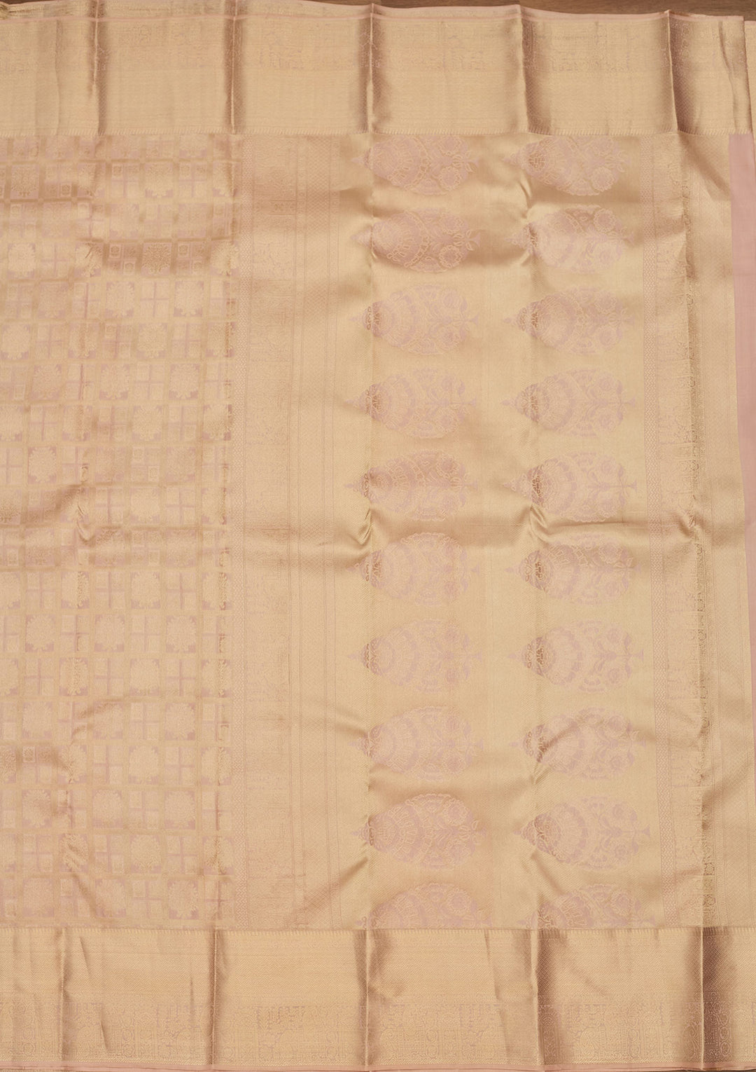 Light Grey Zariwork (Gold) Silk Saree