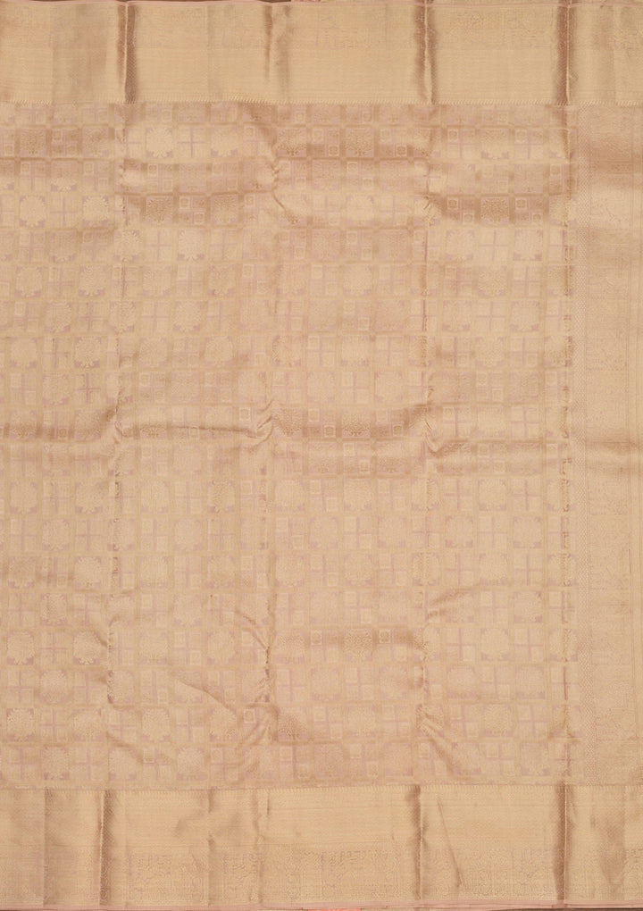 Light Grey Zariwork (Gold) Silk Saree