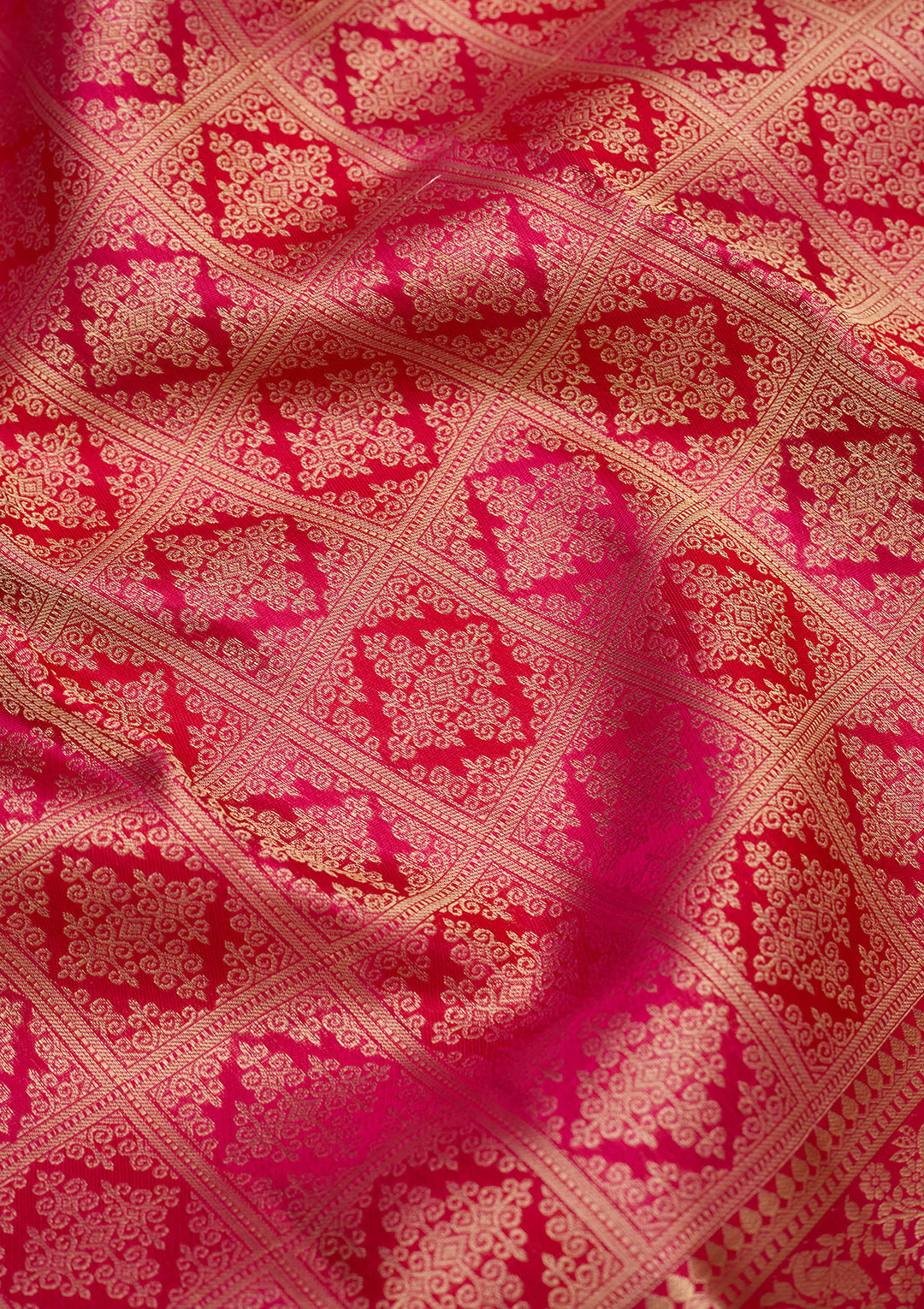 Rani Pink Zariwork (Gold) Silk Saree