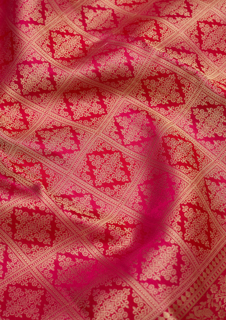Rani Pink Zariwork (Gold) Silk Saree