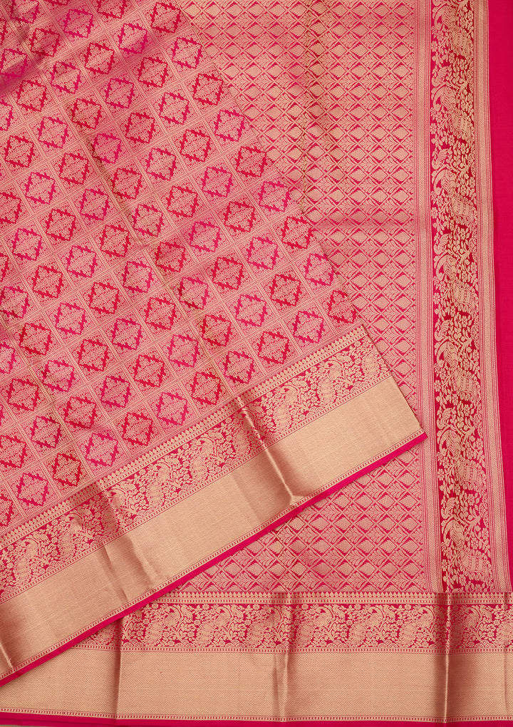 Rani Pink Zariwork (Gold) Silk Saree
