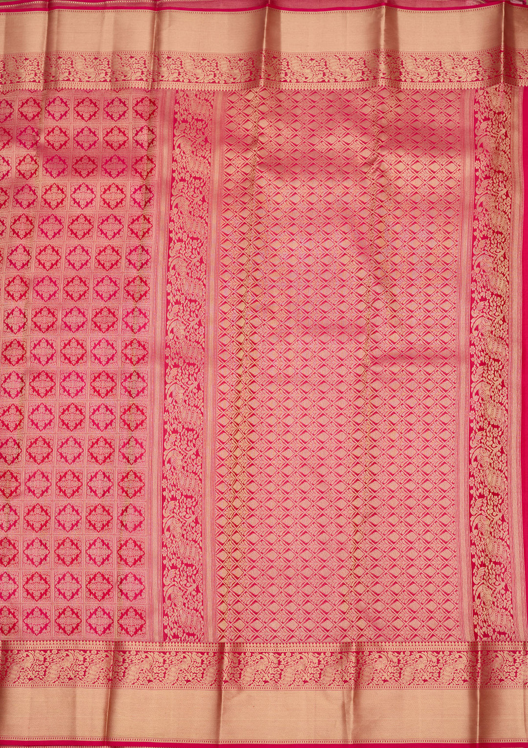 Rani Pink Zariwork (Gold) Silk Saree