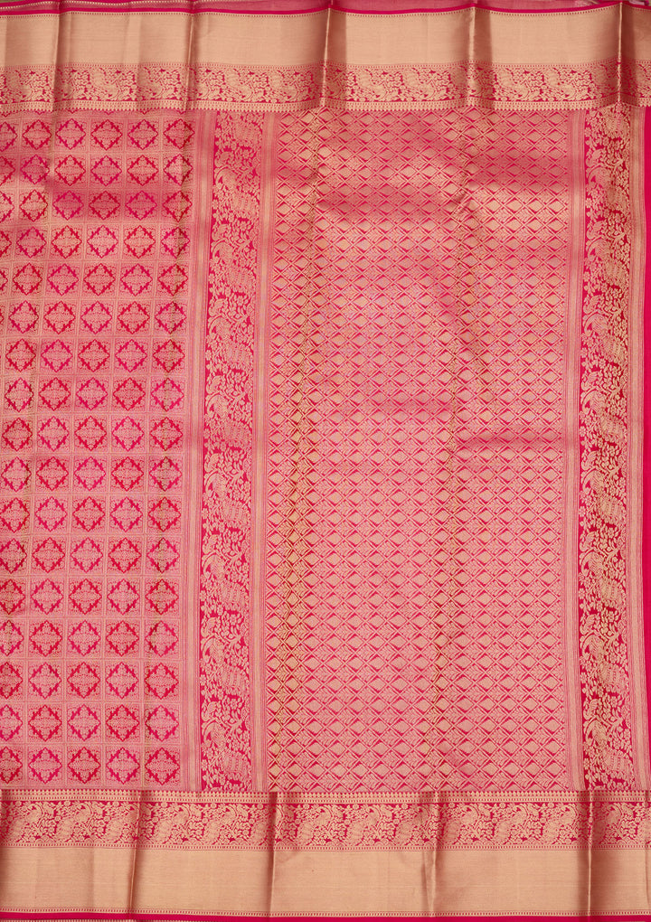 Rani Pink Zariwork (Gold) Silk Saree