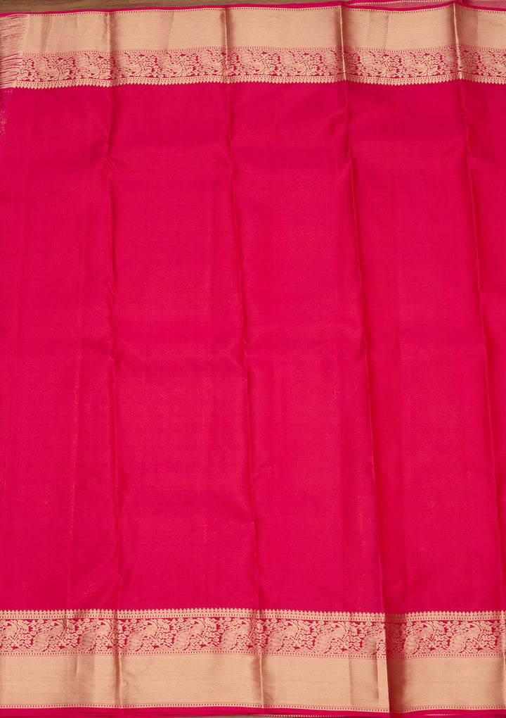 Rani Pink Zariwork (Gold) Silk Saree