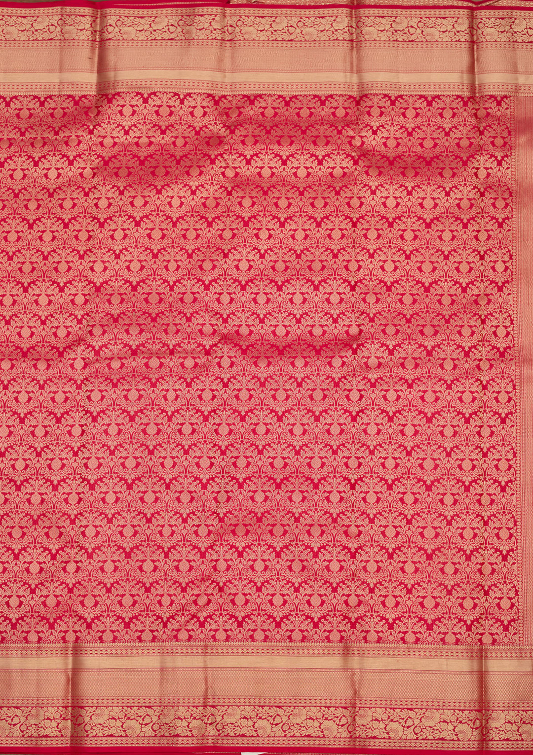 Rani Pink Zariwork (Gold) Silk Silk Saree